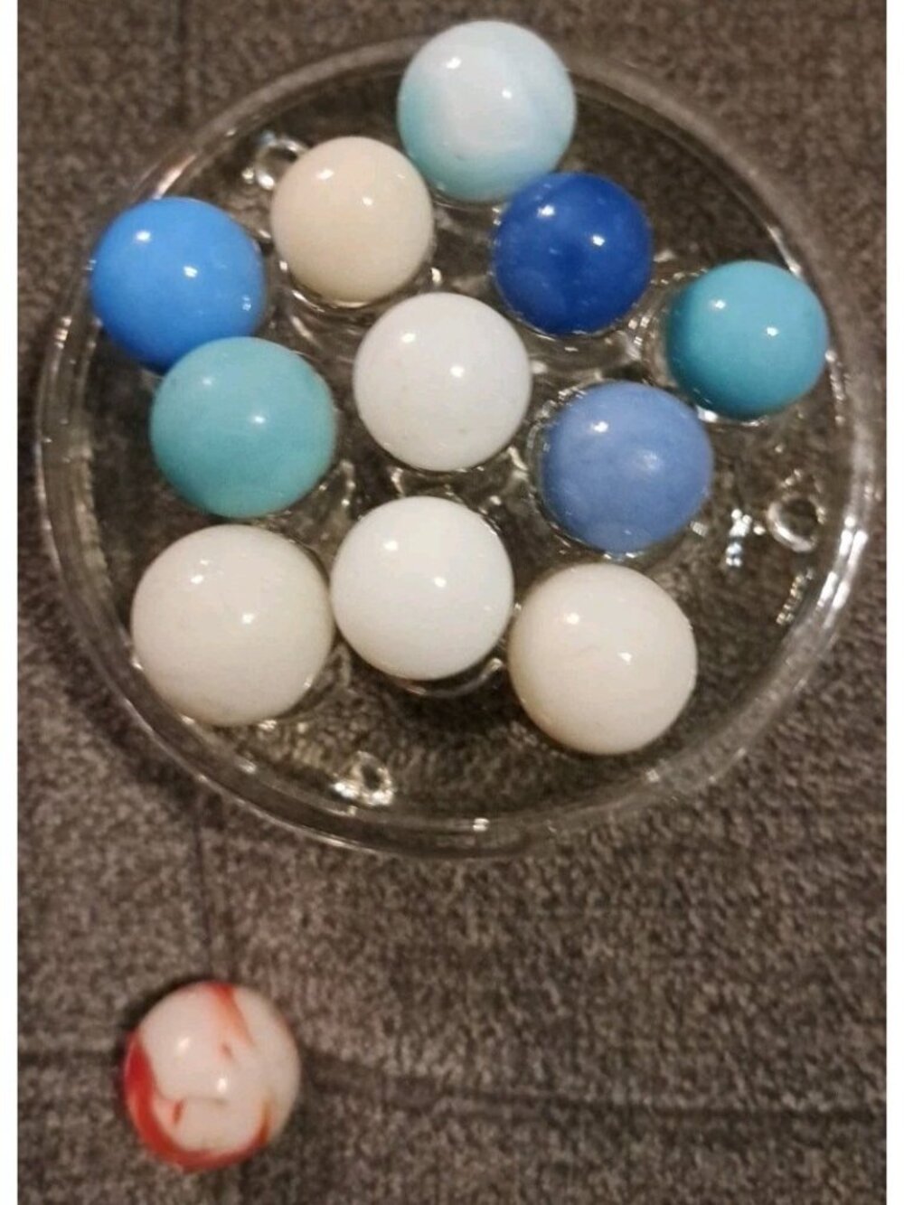 Lot Of 11 Estate Sale Marbles All UV Reactive Plus 1 UV Reactive Shooter Marble.